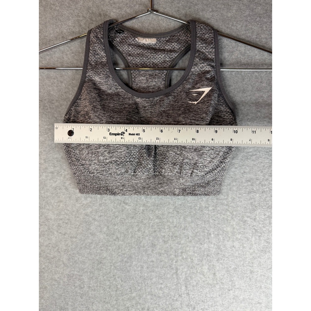 Gymshark Vital Seamless Sports Bra Grey Marl Racerback Workout Top Women Small